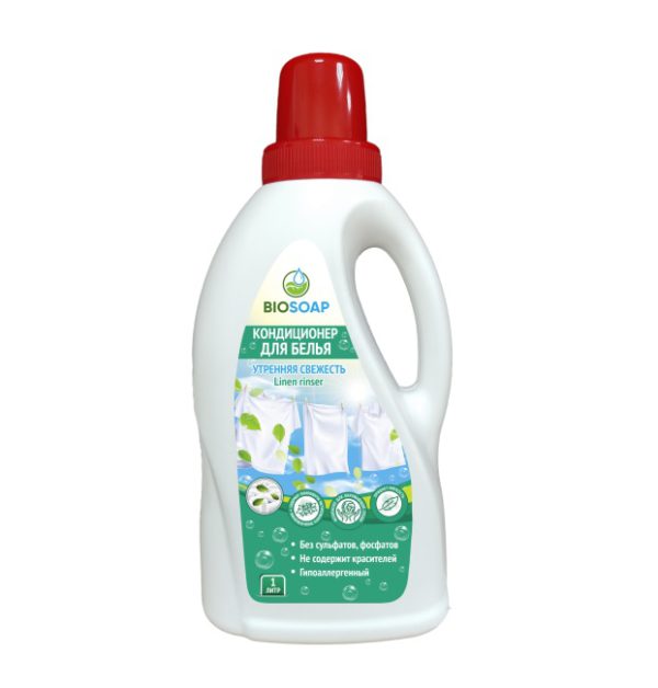 BIOSOAP КОНДИЦИОНЕР ДЛЯ БЕЛЬЯ (УТРЕННЯЯ СВЕЖЕСТЬ), 1 л