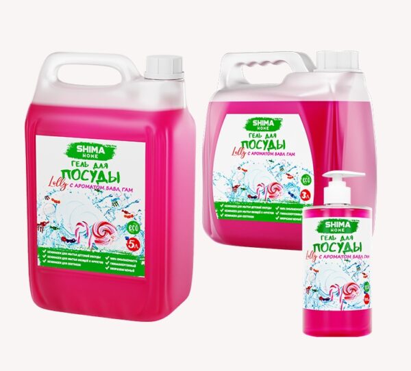 SHIMA Гель для мытья посуды LOLLY "BUBBLE GUM", 700 мл.